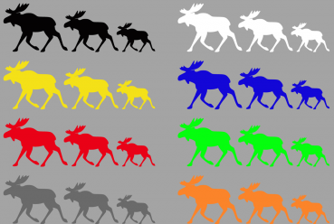 Aufkleber Elchfamilie